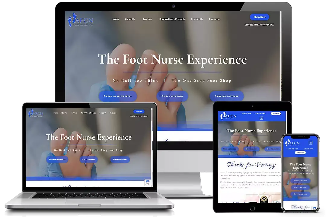 Advanced Footcare Nurse chose Simple Website Service