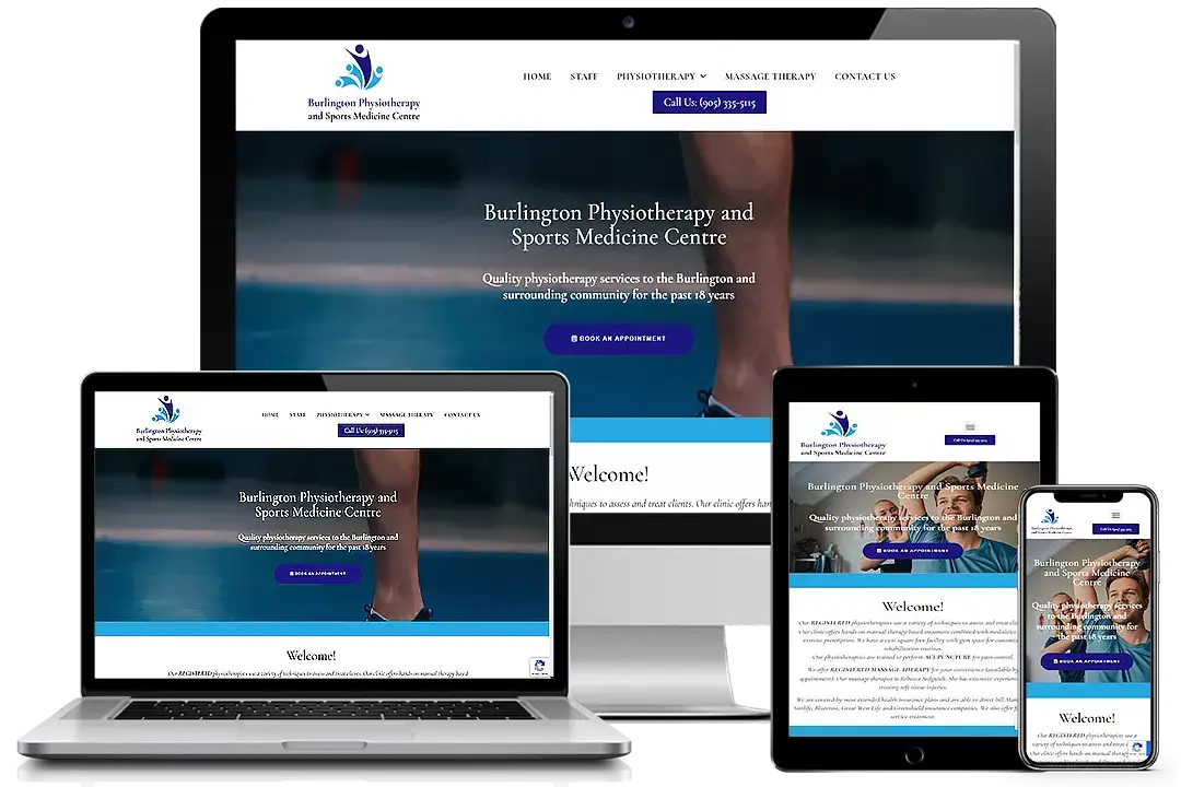 Burlington Physiotherapy and Sports Medicine Centre Webp Mockup
