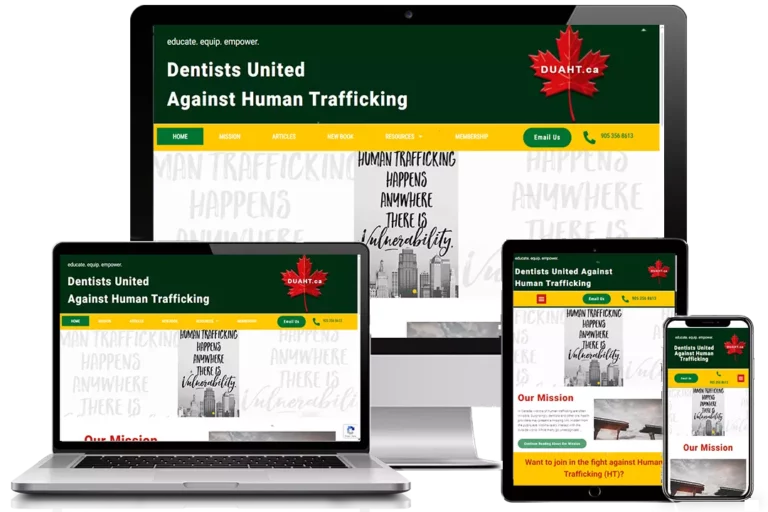 Dentists United Against Human Trafficking Website designed by SimpleWebsiteService.ca