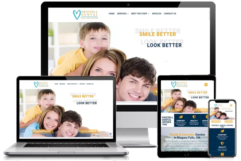 Frizzell Dental Website designed by SimpleWebsiteService.ca