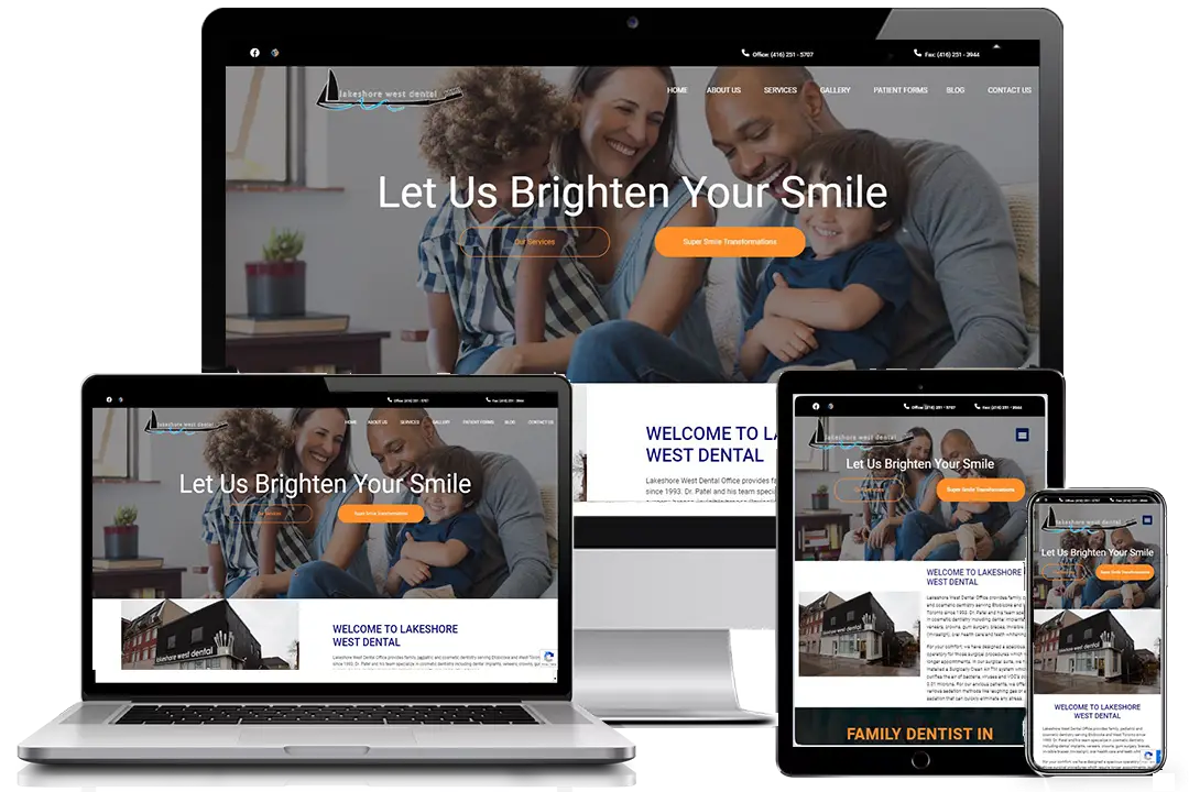 Lakeshore West Dental All device Mockup